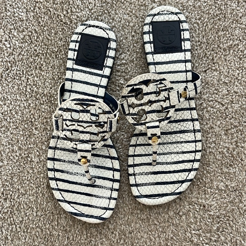 Tory Burch Miller sandals navy/white